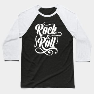 Rock and roll text vintage typography Baseball T-Shirt